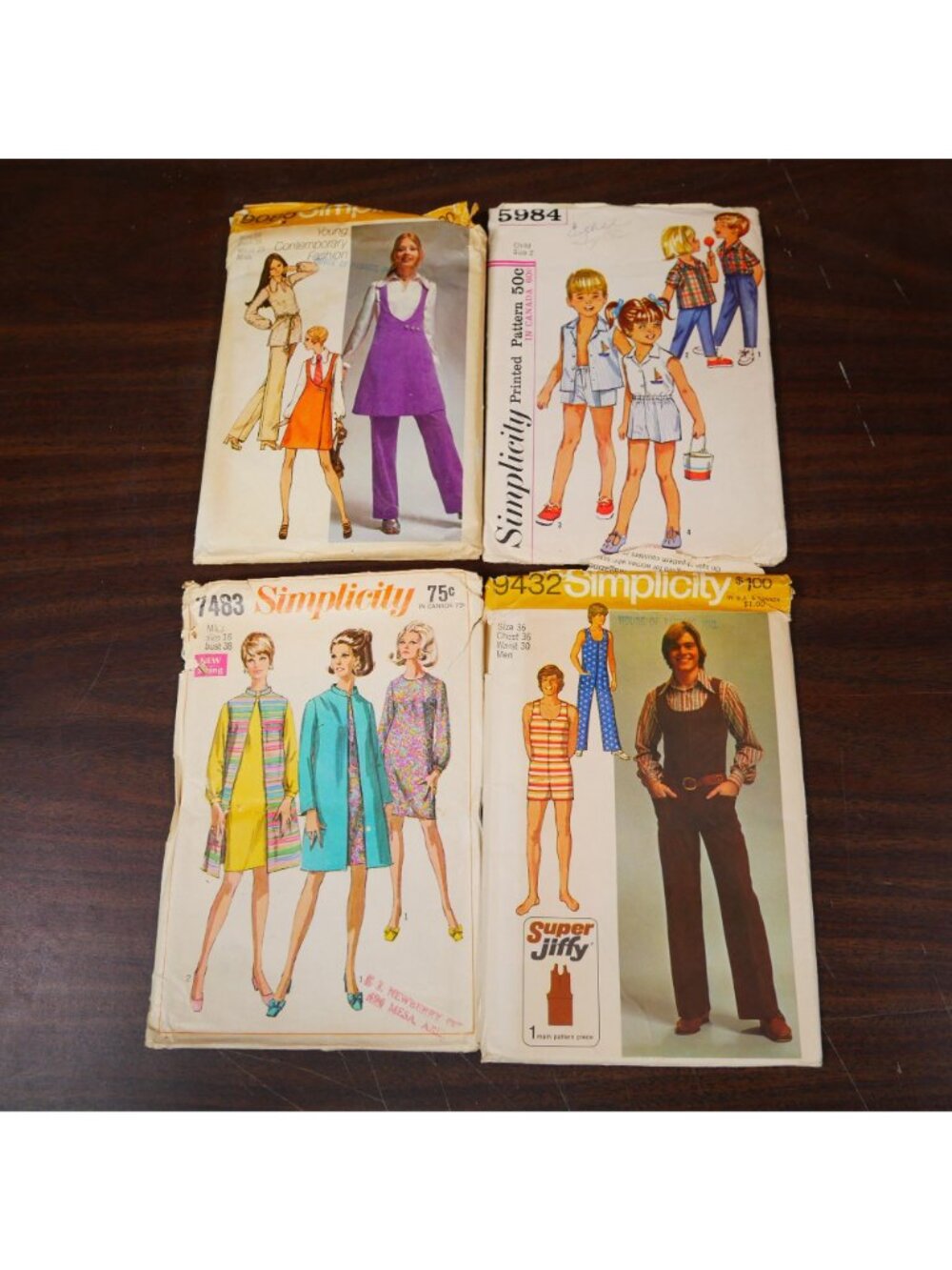 Lot Of 14 Vintage Simplicity Sewing Patterns For Dolls Kids & Adults Various Siz - Picture 4 of 5